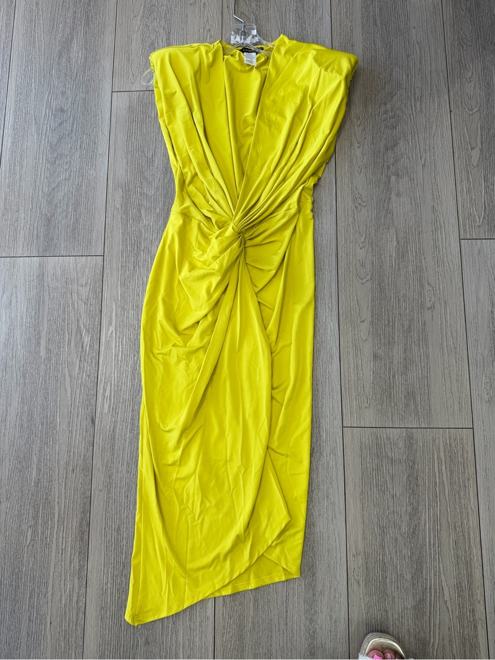 Yellow Twist-Front Women’s Dress